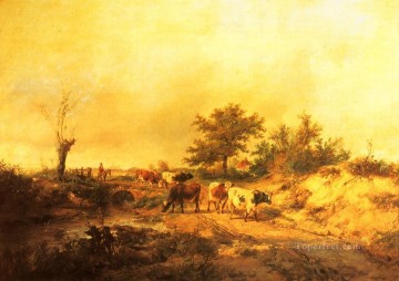 Near Canterbury farm animals cattle Thomas Sidney Cooper Oil Paintings